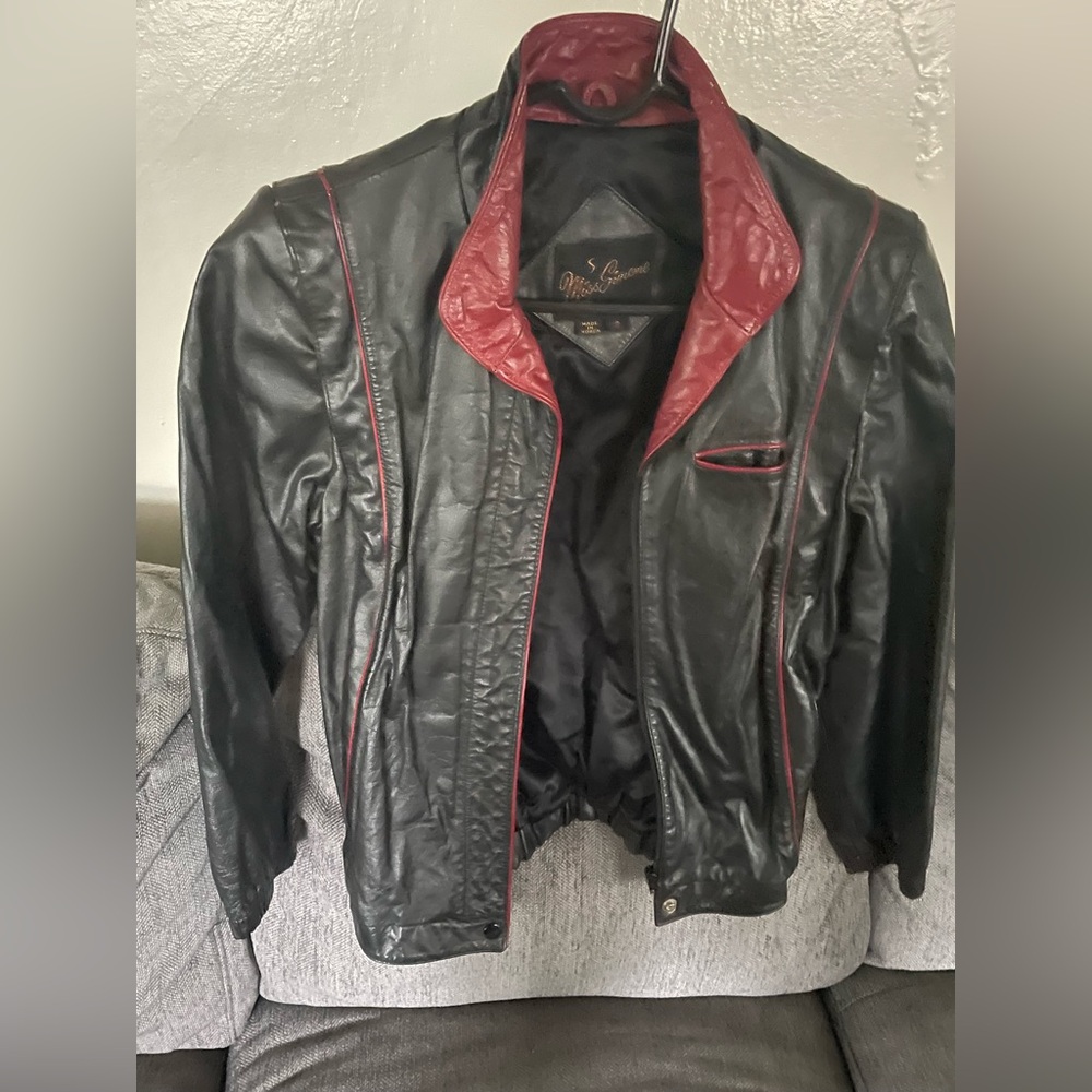 Black and Red Leather Jacket
